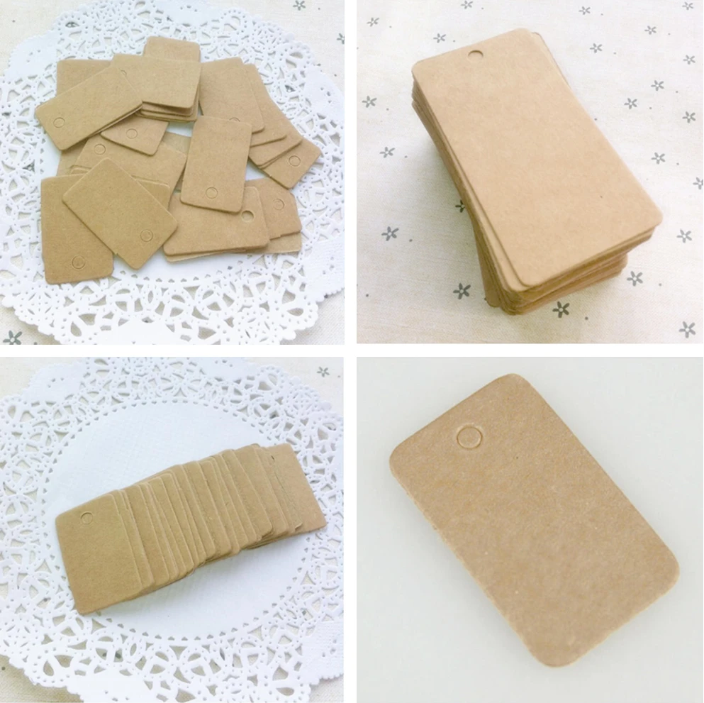 

100Pcs Retro Blank Kraft Paper Ear Studs Card Hang Tag Jewelry Display Earring Cards Cardboard Accessories