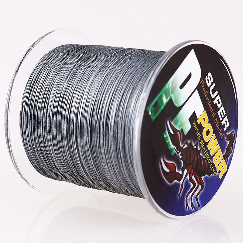 Frwanf 16 Strands Braided Fishing Line 500m Hollowcore Multifilament Line  Braided Wire for Sea Fishing 20-500LB Moss Green Grey