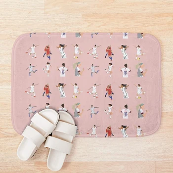 

USWNT Players Pattern Bath Mat Bathroom Bath Mat Set Mirrofiber Cartoon Bath Rug Set