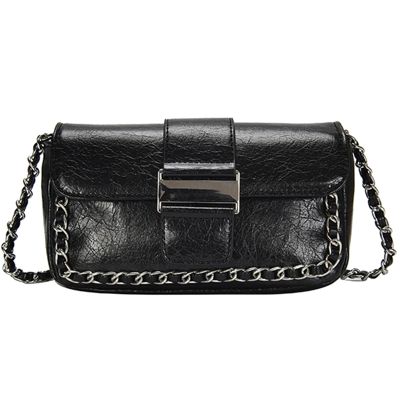 

iVog New Arrival Everyday Ladies Small Messenger Crossbody Handbag monogram White PU Chain Hand Bags for Women 2019
