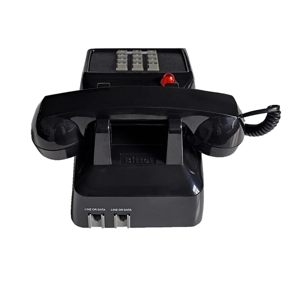 Vintage 80's 90's Securitron Taurus Corded Telephone Landline Black 