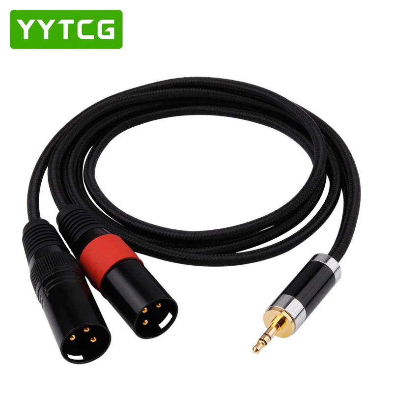 Hifi YYTCG 3 5 мм к 2 XLR Штекерный кабель высококачественный посеребренный стерео Aux Xlr
