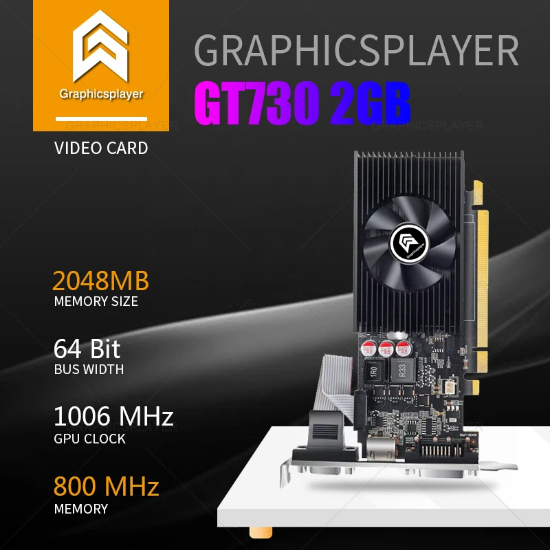 video card HD7450 Low Profile computer Graphics Card GT730 2GB gt710 2048mb  GT210 1GB/1024MB 64BIT LP VGA   for mini case  PC