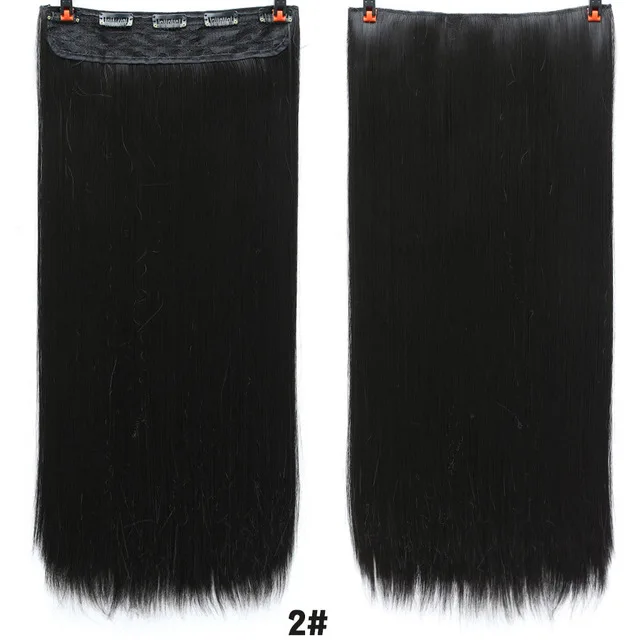 DIFEI Synthetic 24 Inch 5 Clip Long curly Women Clip in Hair Extensions Black Brown High Tempreture Hair Piece P12/613