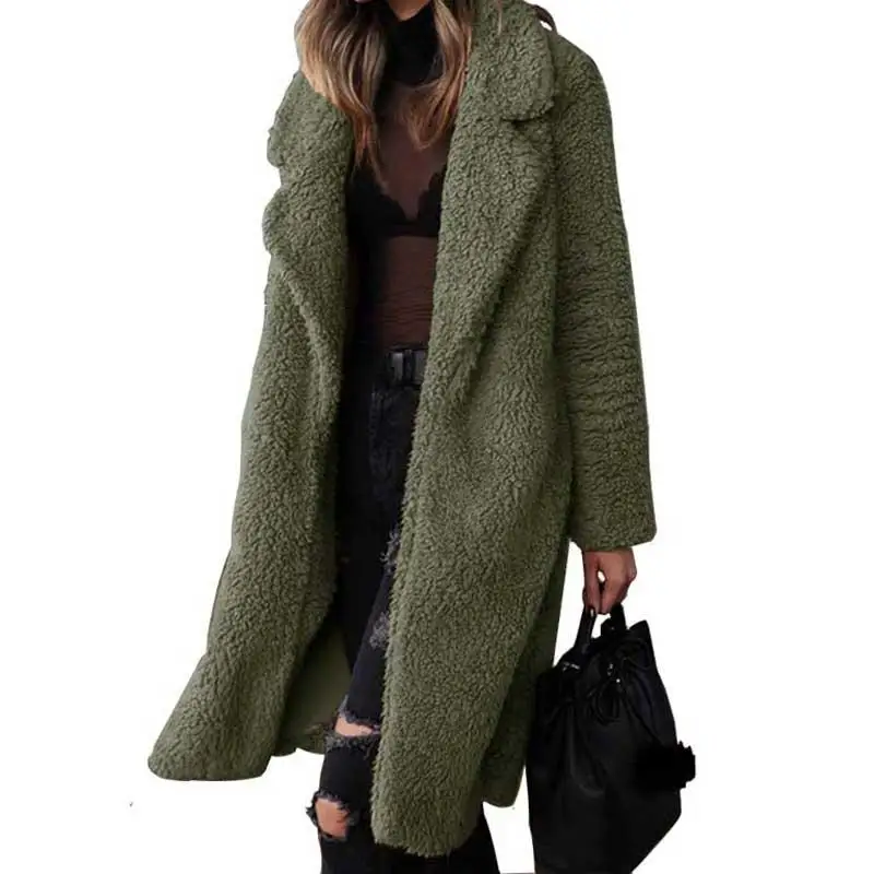 Goede Herfst Winter Faux Fur Coat Vrouwen Warm Teddybeer Jas Dames Bont Jas Vrouwelijke Teddy Uitloper Pluche Overjas Lange Jas