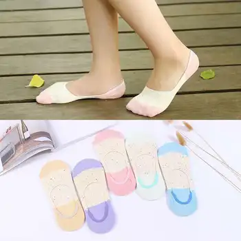 

Summer non slip silicone boat socks cotton invisible socks women's low top shallow mouth socks