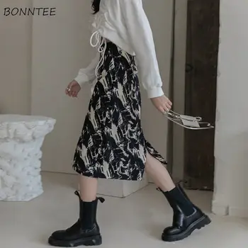 Faldas Largas elegantes para Mujer, diseño Retro, combina con todo, primavera y otoño, ropa de Estilo coreano ajustada