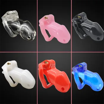 Resin Male Chastity Device with 4 Size Penis Rings,Cock Cage,Cockring,Chastity Belt,Penis Lock,Adult Games Sex Toys For Men 6