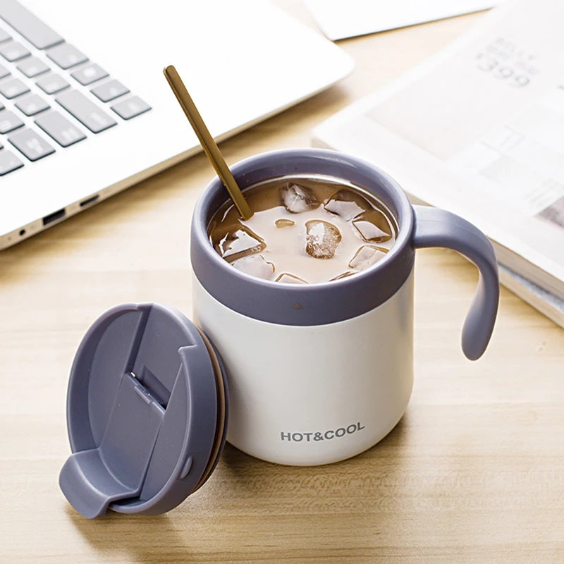 

350/500ML Double Layer Coffee Mug Thermos Portable Car Vacuum Flasks Travel Thermo Cup Stainless Steel Office Teacup With Handle