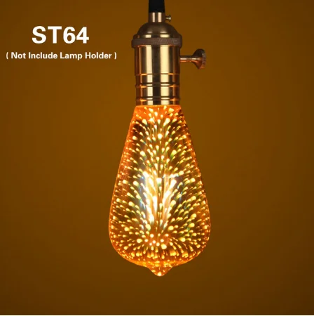 ST64 ST64 G95 LED лампа накаливания E27 3D LED лампа Эдисона сложная декоративная фейерверк весь день звезда декоративная лампа шаровой пузырь 3D - Цвет: ST64