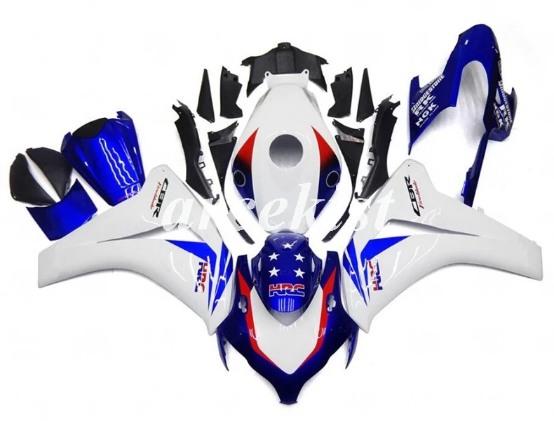 Литья под давлением ABS полный комплект обтекателей Подходит для Honda CBR1000RR 08 09 10 11 2008 2009 2010 2011 CBR1000 тела комплект красное глянцевое пресс - Цвет: blue white