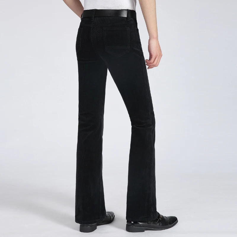 Men's Casual pants Autumn and Winter New Thick Men's Black Casual pants Corduroy Male Loose Corduroy FIare