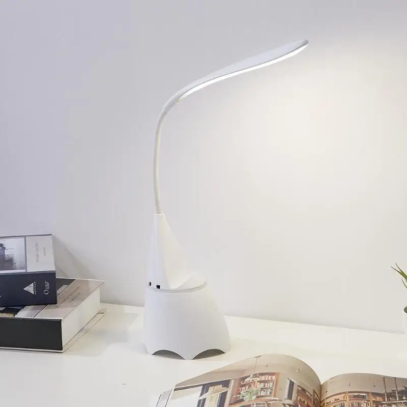 20LED сенсорный Bluetooth аудио Настольная лампа с регулируемой яркостью ночной Светильник для спальни
