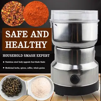 

220V Stainless Steel Coffee Grinder Electric Mini Coffee Bean Nut Cereal Grinder Nut Spice Grinding Kitchen Accessories