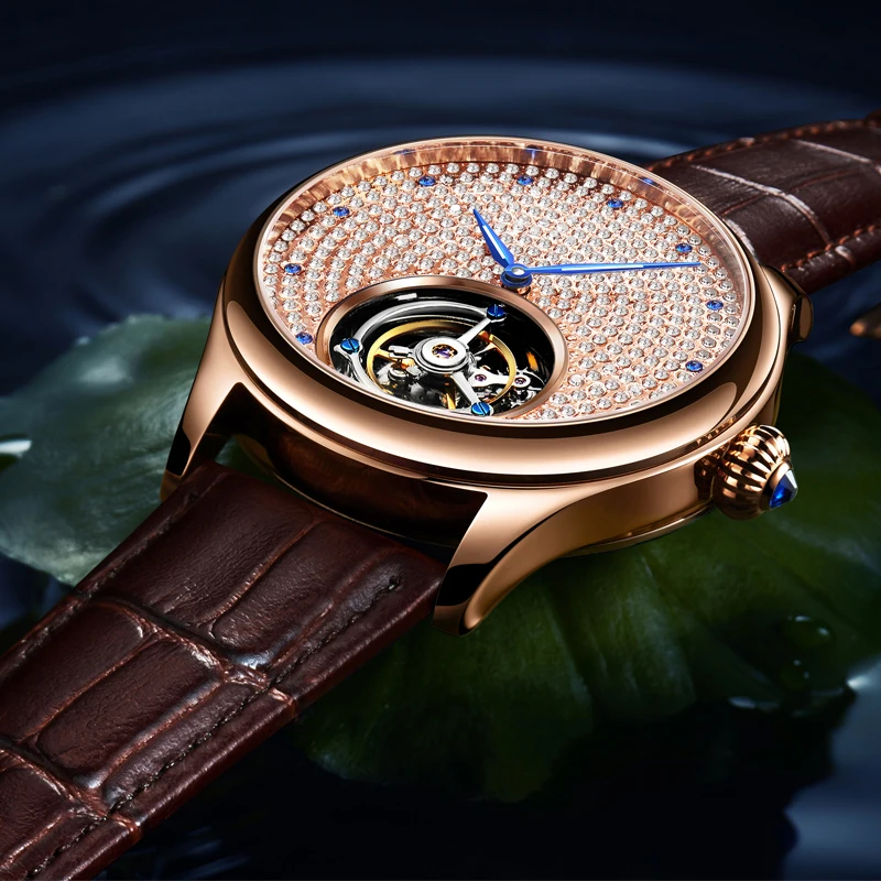 GIV часы оригинальные Tourbillon механические сапфировые мужские Стразы лучший бренд