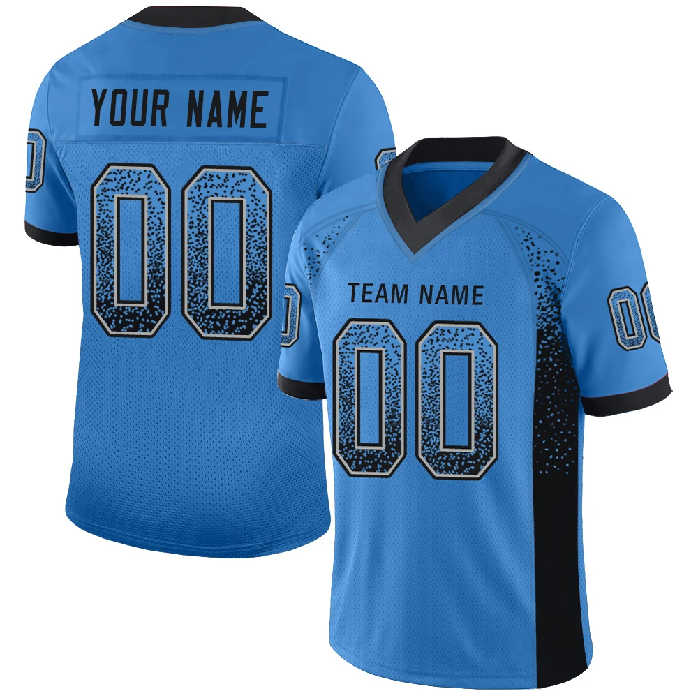 Full Sublimation American Football Jersey Mesh Breathable Football Shirt Printed Rugby Jersey Game Training Shirt for Men