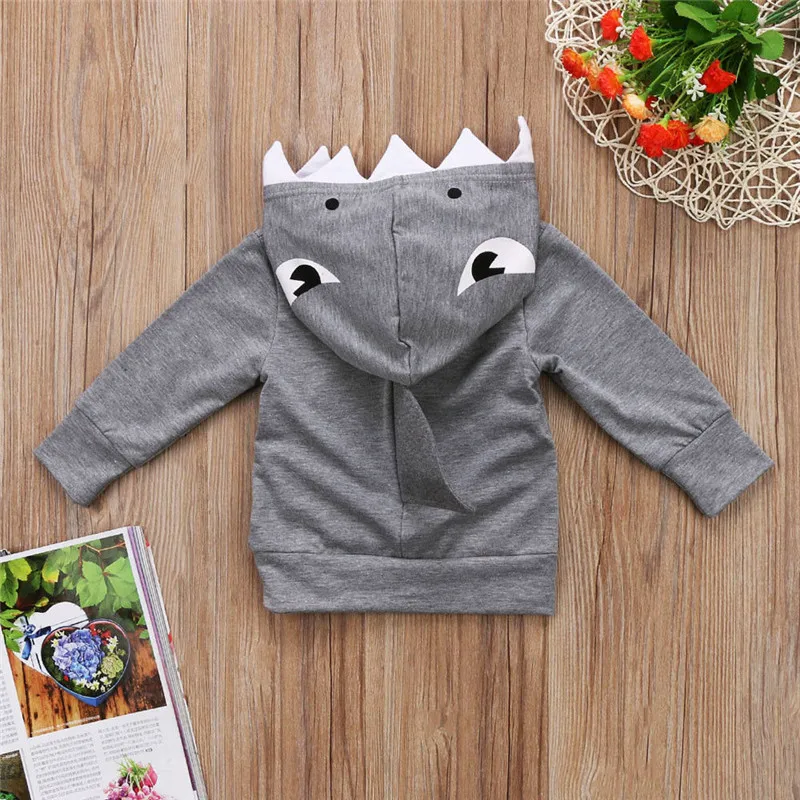Kids Jackets Cartoon Fashion Toddler Boys Long Sleeve Hooded Tops 1-6T