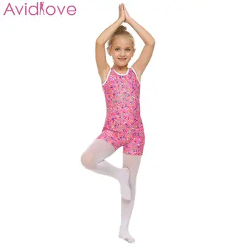 

New Kids Girl's Child Toddler Tank Gymnastics Printed Casual, Sport Girls Biketard Cute Leotards Gymnastics