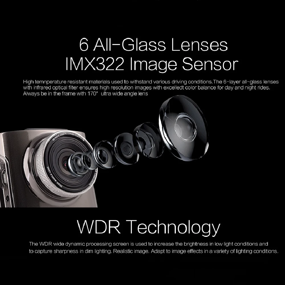 Видеорегистратор с ночным видением Автомобильный видеорегистратор черный ящик