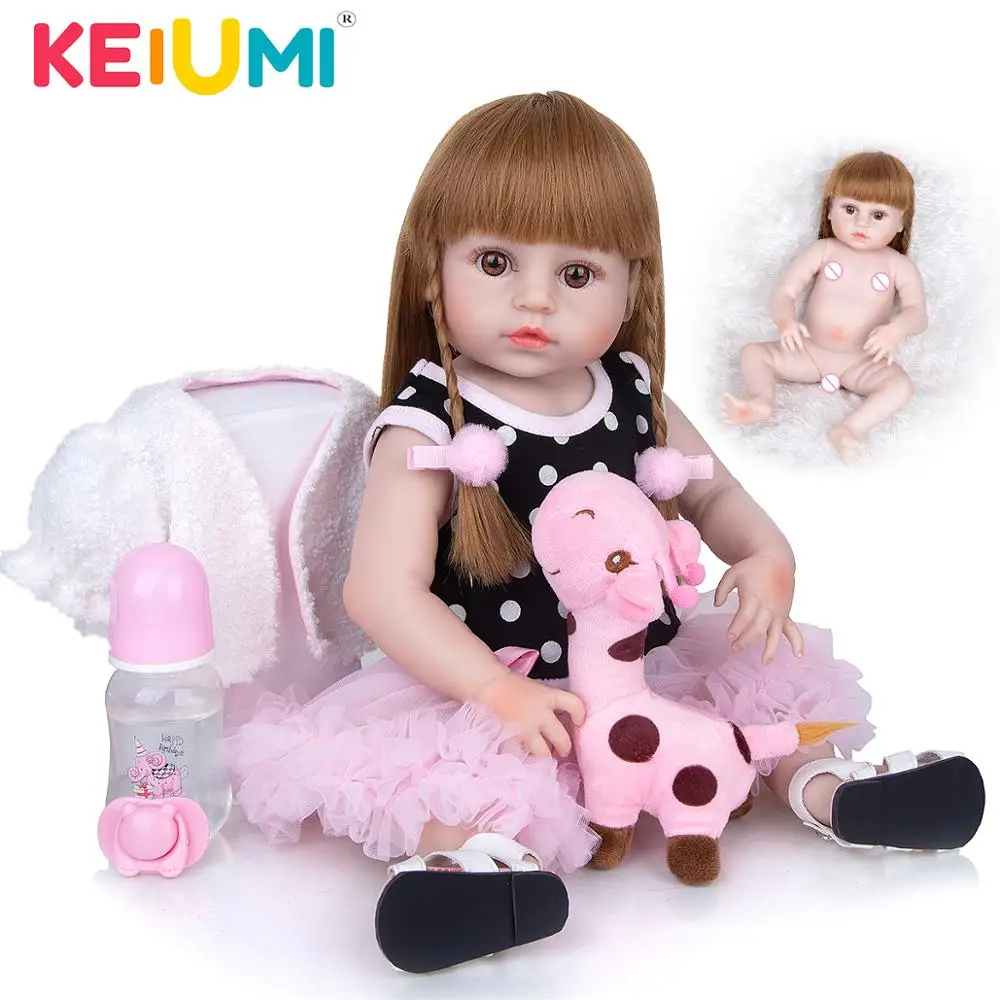 KEIUMI оптовая продажа Reborn Девочка Кукла 49 см полный силиконовые средства ухода за