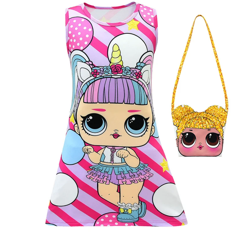 

Baby Girl Lol Dress 2019 Kids Sleeveless Cartoon Dress Summer Girls Flower Dresses Children Clothes Baby Princess Dress Elegant