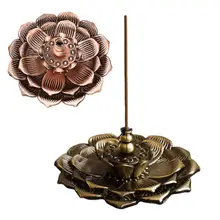 Металлическая подставка для благовоний в форме лотоса, тарелка-кадило, конус, ладан, палочка, держатель горелок, пепельница, воздушный автомобиль, офис, домашний декор