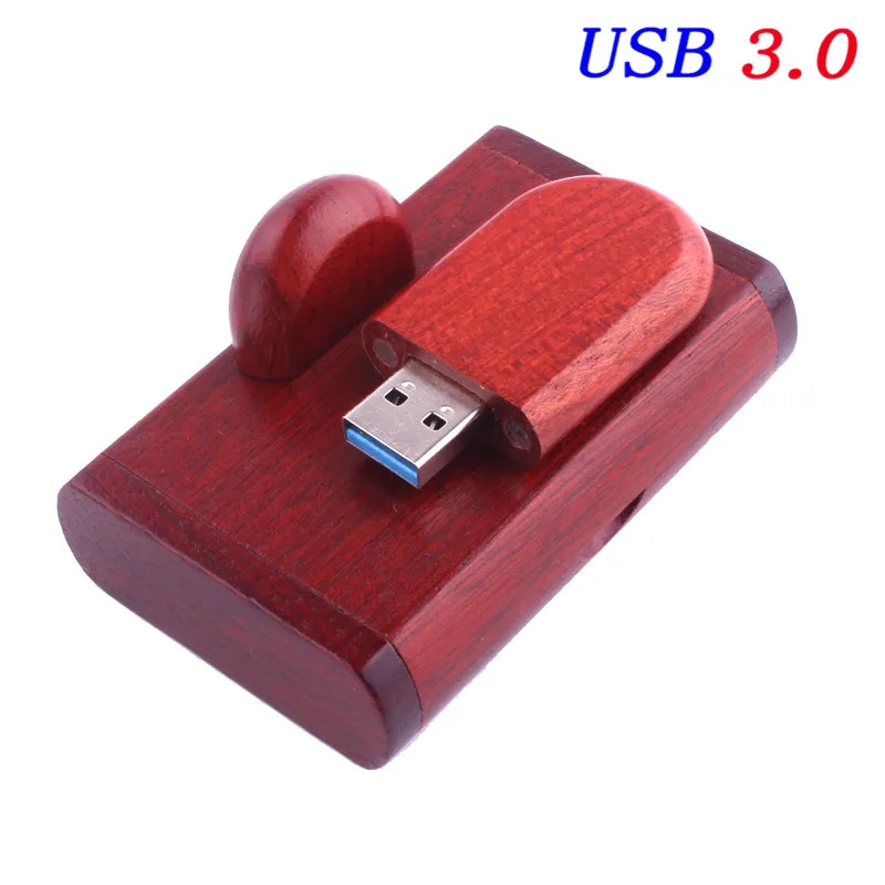 JASTER USB 3,0 Пользовательский логотип деревянный usb+ коробка ручка-накопитель 8 ГБ 16 ГБ 32 ГБ 64 Гб 128 ГБ USB флеш-накопитель Флешка карта памяти - Цвет: Rose wood with box