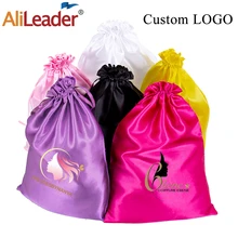 

Alileader 5Pcs/Pack Cheap Hair Storage Bag Drawstring Silk Hair Bags Portable Wig Storage Bag LOGO Can Be Customized