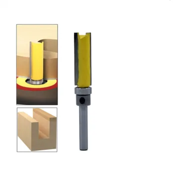 

1pc 1/4" Shank Woodworking Router Bits Burrs Cutter Wood Milling Cutter CNC Tool Straight Trimming With Bearing