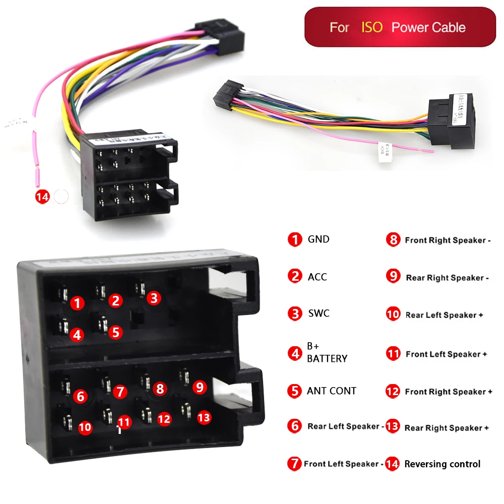 Camecho 2din car Android Radio Cable Car Accessories Wire Adapter