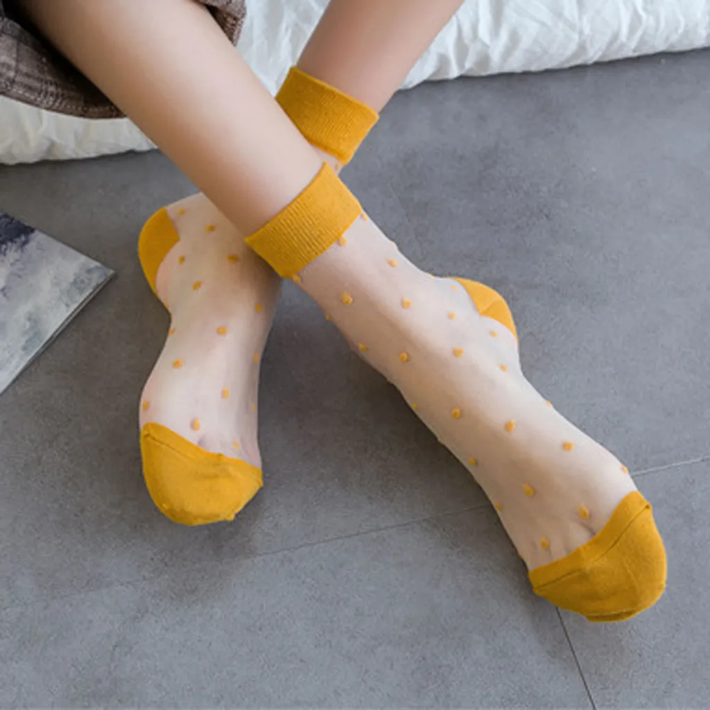 Jaycosin носки повседневные calcetines mujer шелковые в горошек короткие милые подарочные женские носки забавные носки для женщин летние женские носки