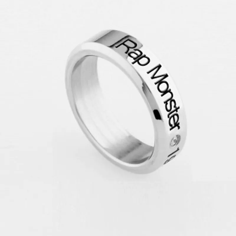 KPOP Bangtan мальчики круглое серебряное металлическое кольцо JIMIN JIN SUGA JUNGKOOK J-HOPE вечерние подарки люби себя LXX06 - Цвет основного камня: RM