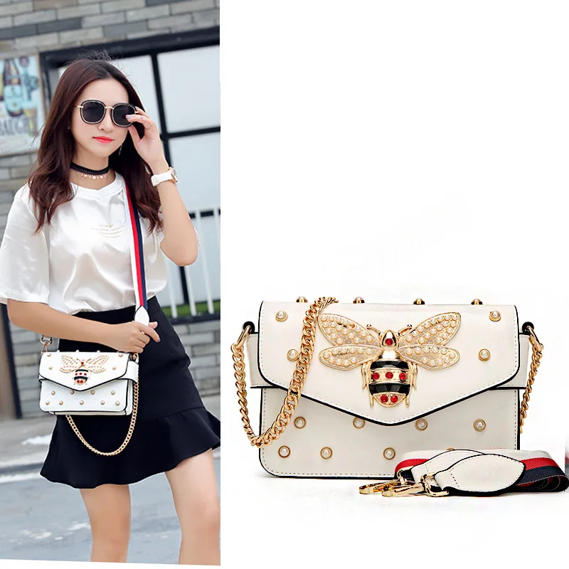

Women's Zipper / Chain Polyester / PU(Polyurethane) / PU Crossbody Bag Solid Color Black / White / Blushing Pink