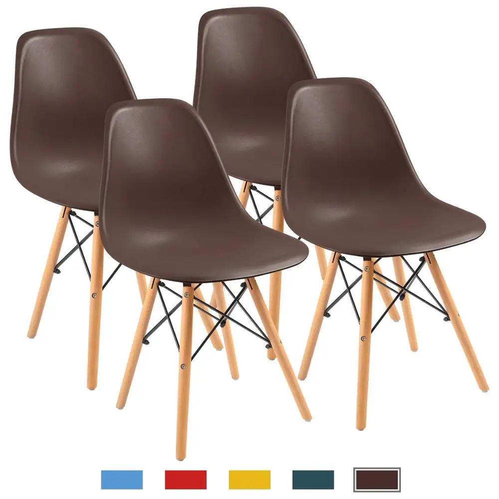 

Modern Dining Room Chairs Minimalist Creative Computer Office Chair Casual Home Living Room Back Plastic Coffee Bar Chairs 4 Pcs