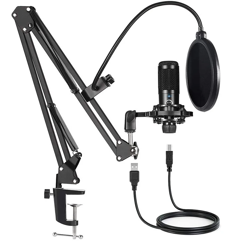 Professional USB Condenser Microphone Kit With for Computer PC Studio Streaming Vocals YouTube Video Gaming Mikrofo/Microfon