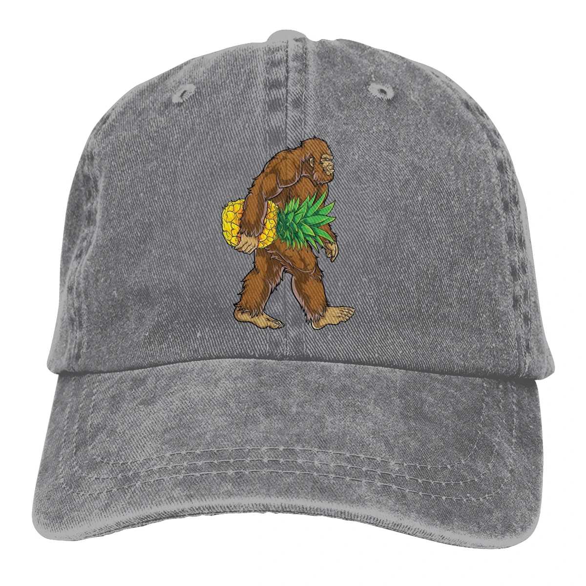 Bigfoot переноска фрукты Casquette черный унисекс Мужские Женские джинсовые бейсболка с ремешком кепки Регулируемый Гольф папа шляпа