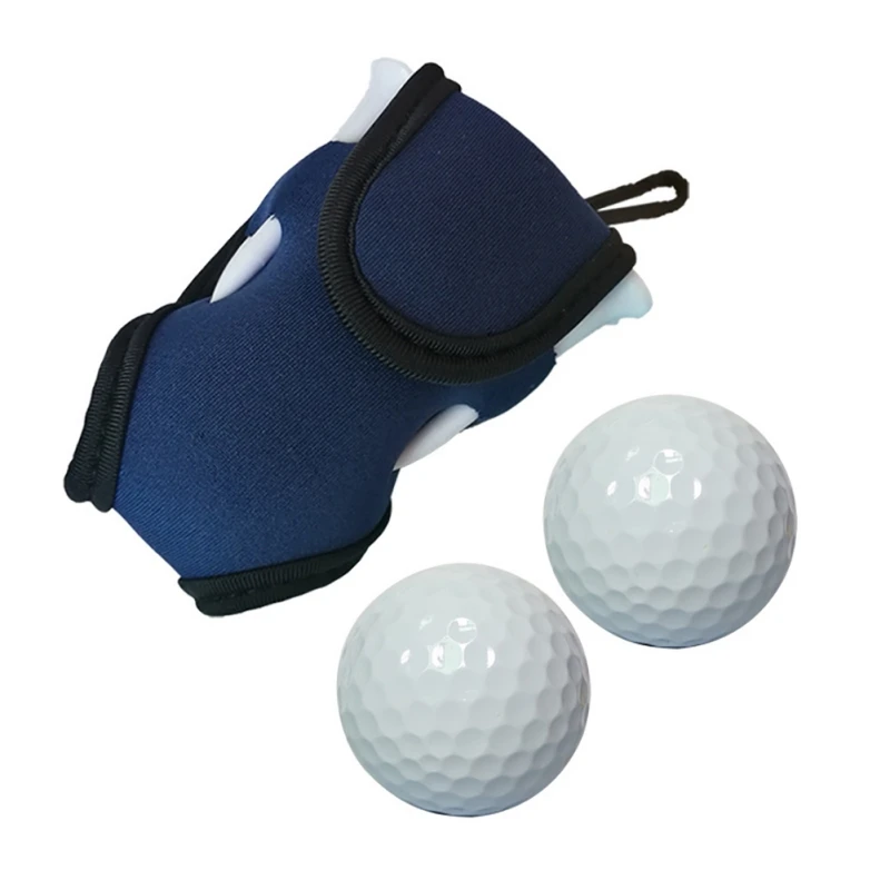 Открытый портативный мешок для гольфа+ 4 тройника+ 2 мяча держатель для гольфа поясная сумка спортивный набор инструментов Мячи тройники аксессуары - Цвет: Синий