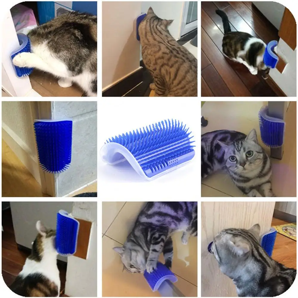Массажная расческа для кошек, котенок, самостоятельная стрижка, скребок, настенная угловая щетка для кошек, царапина, щетина, арка, игрушка для домашних животных, пластиковый инструмент для удаления волос