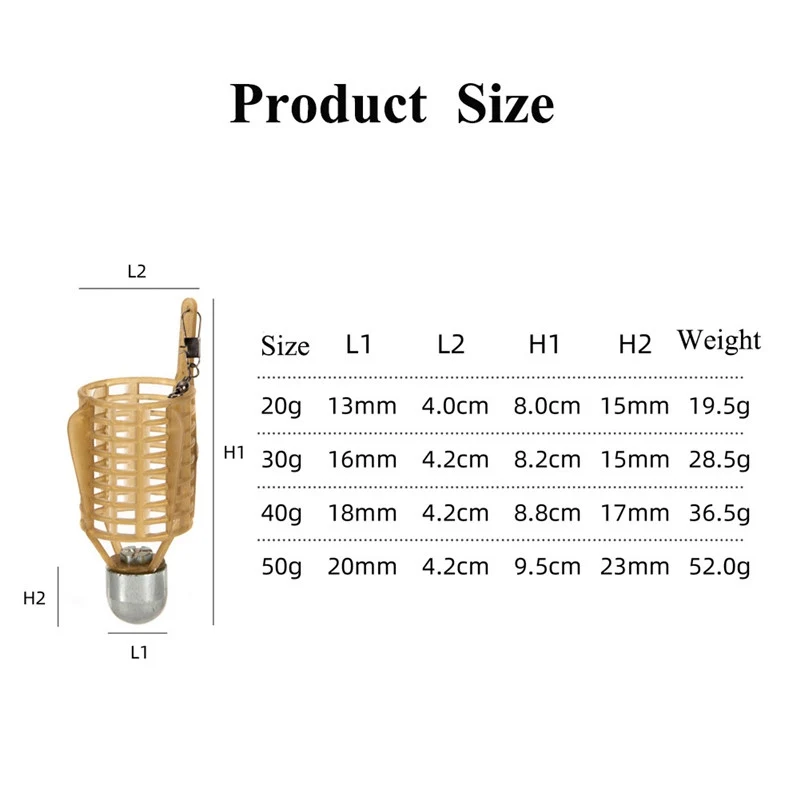 Рыболовная клетка для приманки 20 г/30 г/40 г/50 г соединитель грузило приманка-фидер держатель Метатель Карп Портативный Рыболовные снасти инструмент Аксессуары