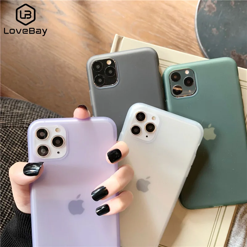 Lovebay Матовый Прозрачный чехол для телефона iPhone 11 Candy простой однотонный мягкий
