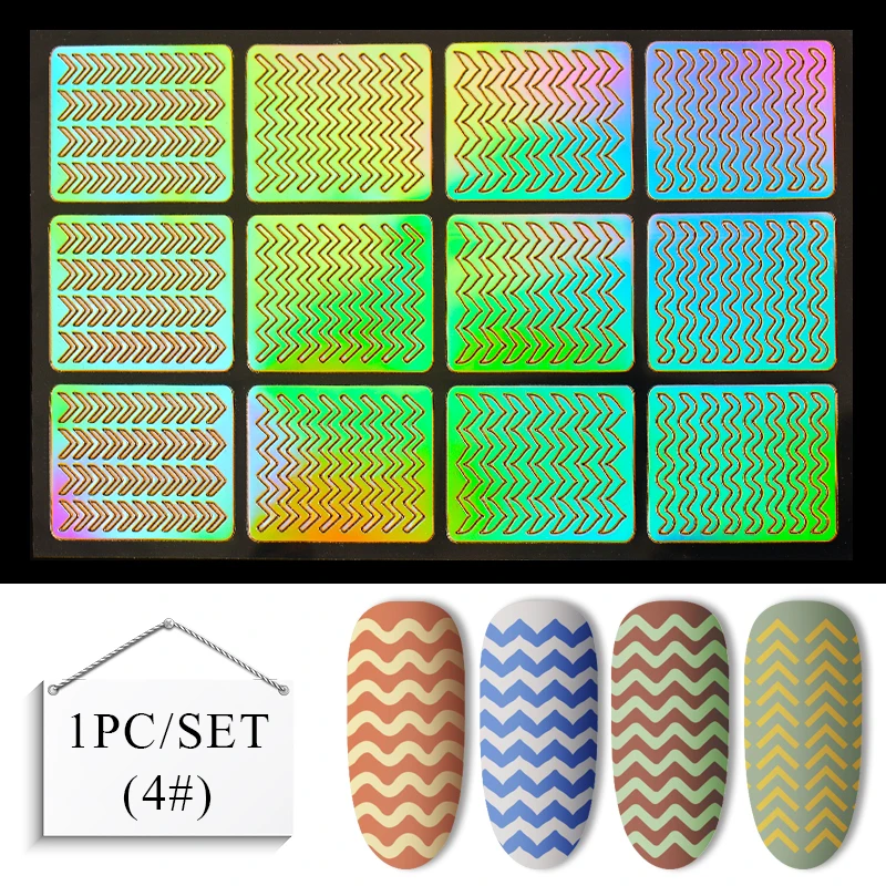 Four Lily 24type Hollow Laser Nail Art Sticker Stamping Prints Water Decals Nail Art Stickers Long Lasting Nail Transfer Sticker - Цвет: K5453