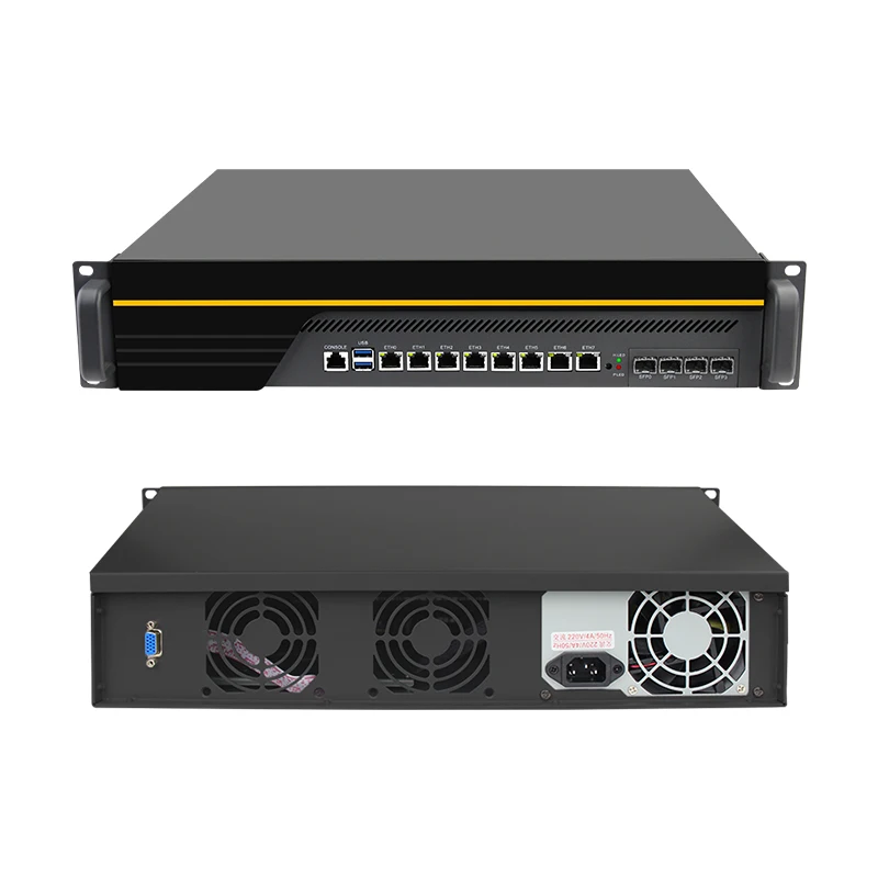 Intel Core I9-9900 (6 LAN/4*10G SFP 2USB/1COM/1VGA/Fan) X710 брандмауэр Mikrotik Pfsense VPN сетевой