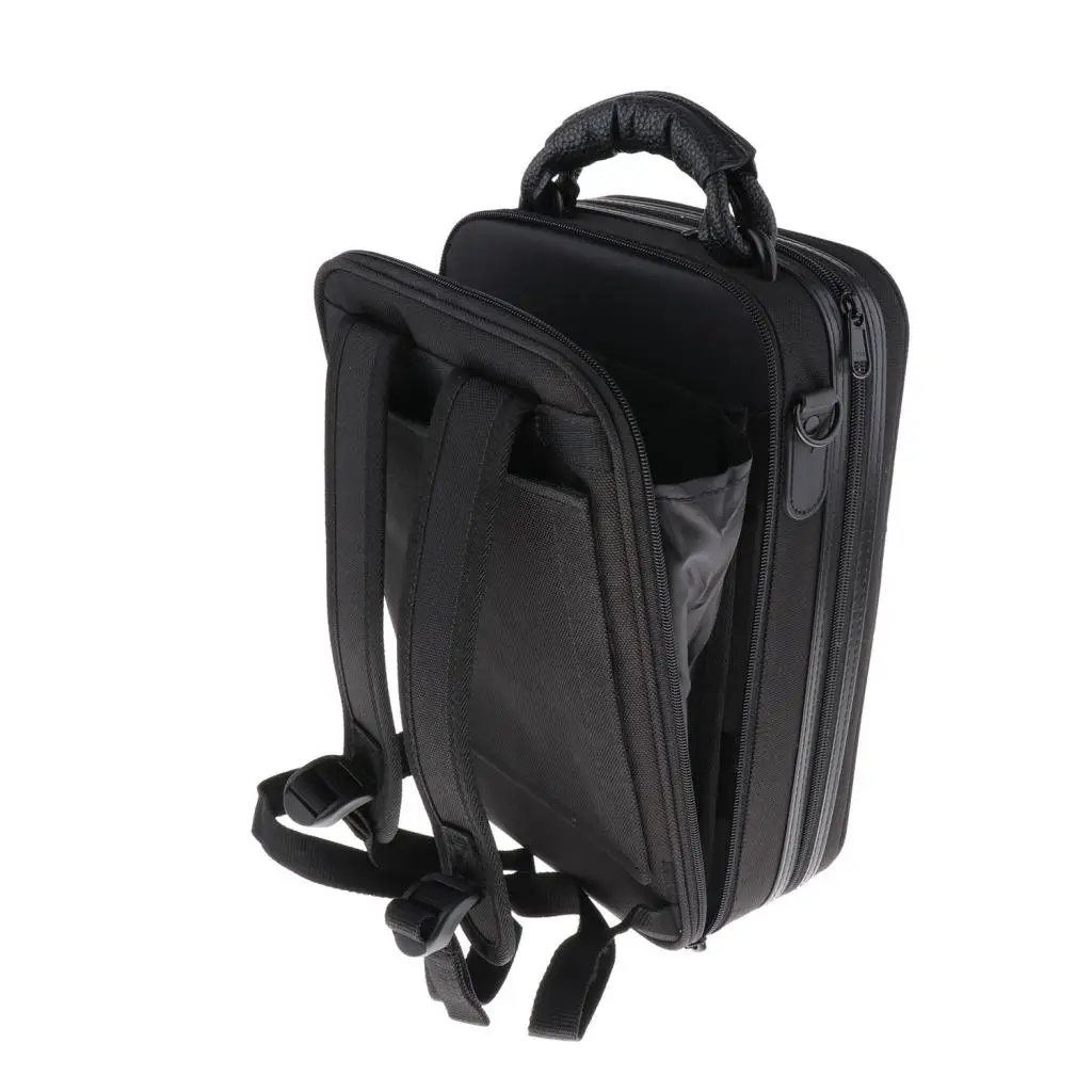 Black Clarinet Artificial Leather Carrying Case Gig Bag Handbag Backpack