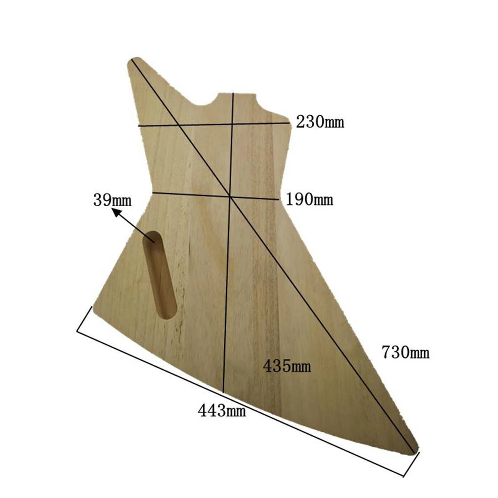 

Handmade Solid Wood Electric Guitar Body Material DIY for K-shaped Guitar Part