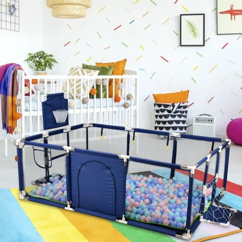 Baby Mesh Fence Game Fence Basketball Hoop Oversized Baby Toddler Play Center Indoor Room Outer Fence Ball Pool 2