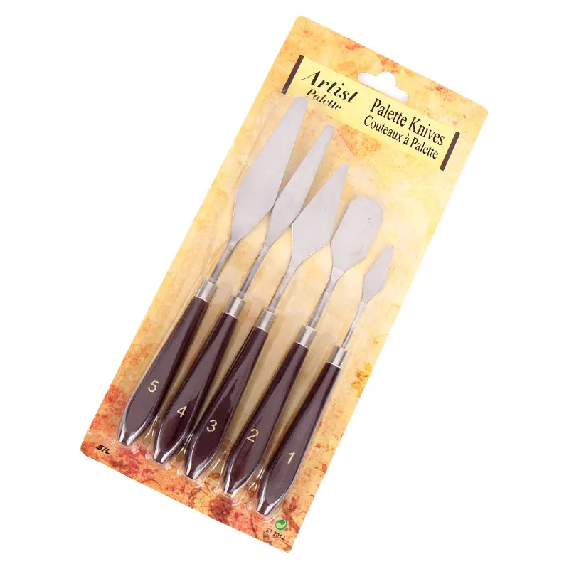 5PCS/SET soft metal oil painting paint knife special gouache paint scraper for artists' pigment extraction and color mixing