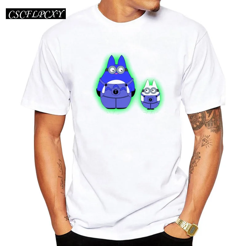 

Asian Size fashion men cartoon printed t-shirt short sleeve casual male funny cool tops Spirit Minions Baymax minion tee shirts