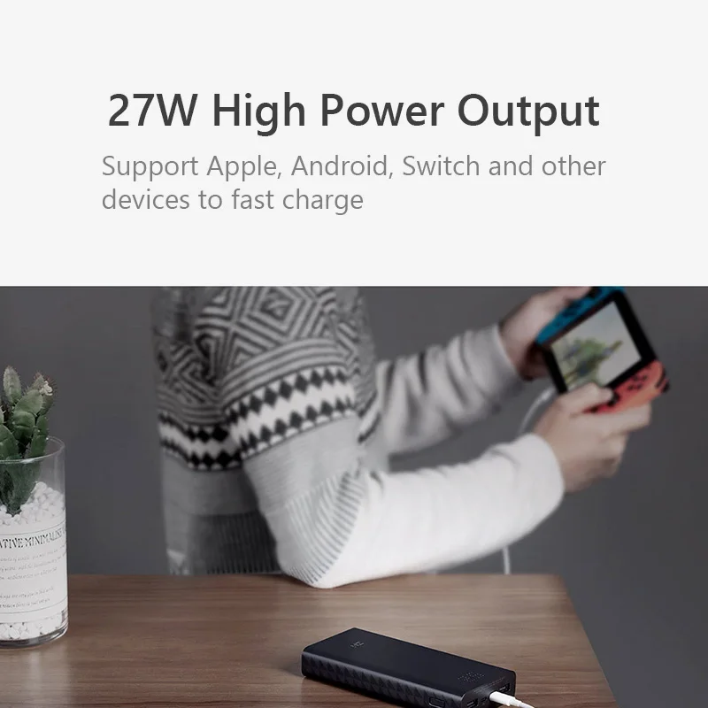 Xiaomi ZMI power Bank 20000 мАч QB822 3 usb type C 27 Вт PD Быстрая зарядка портативный внешний аккумулятор 20000 внешний аккумулятор повербанк