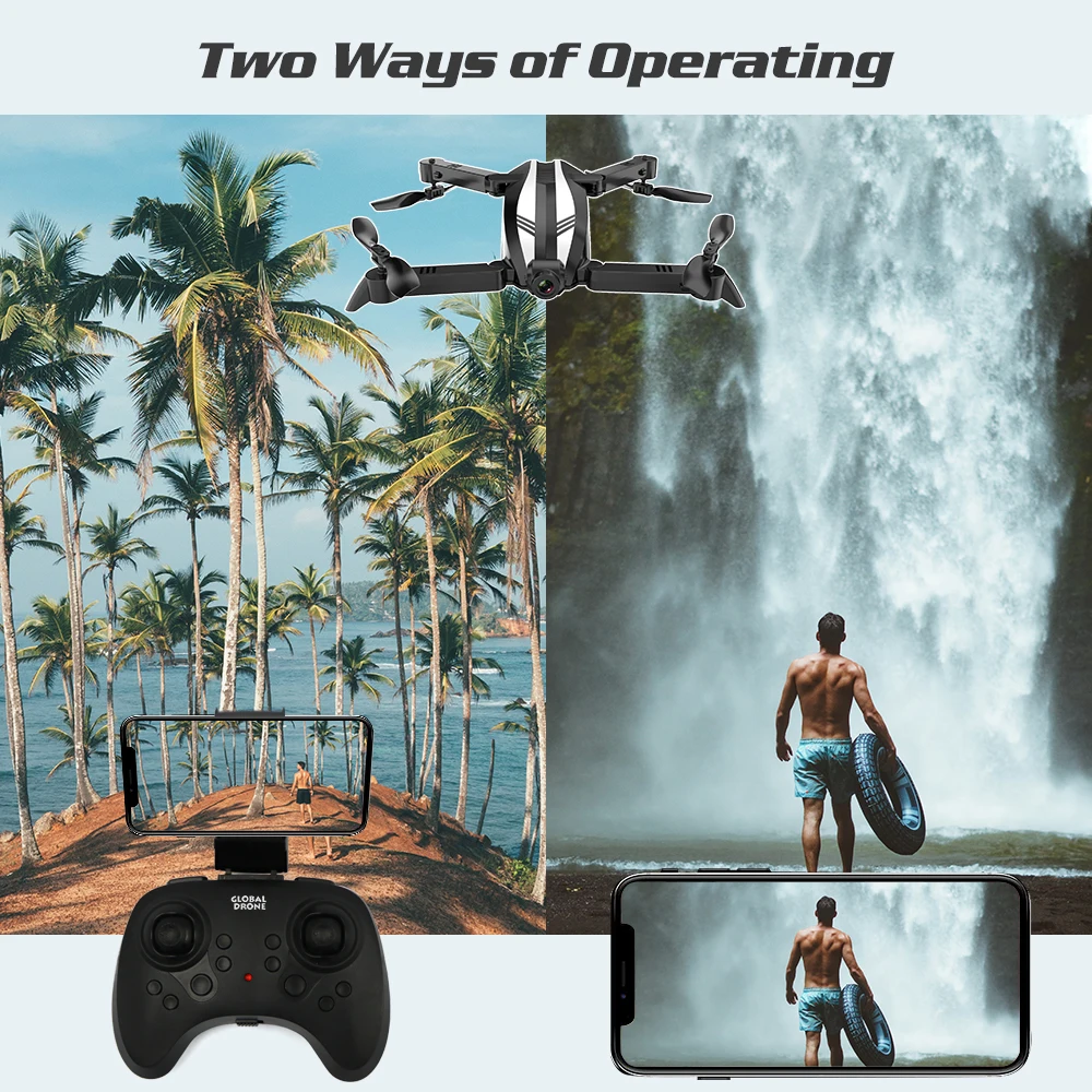 Global Drone GW68 FPV 1080P камера Радиоуправляемый Дрон складной мини-Дрон удержание высоты аэрофотосъемка широкоугольный Радиоуправляемый вертолет игрушка