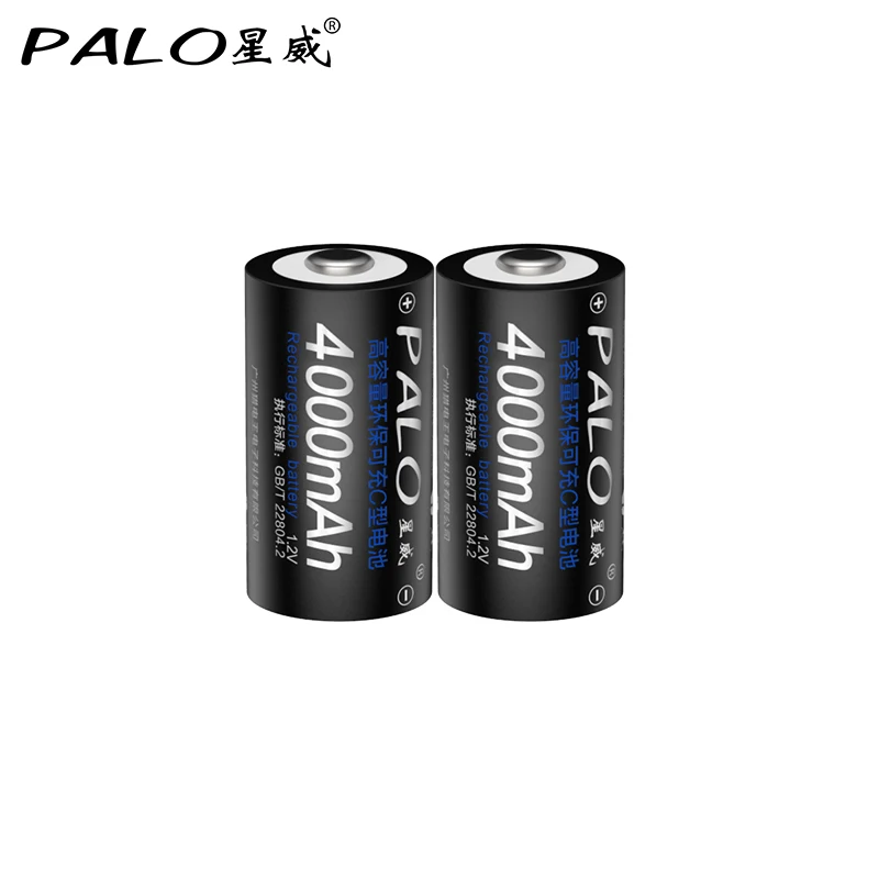 PALO Оригинал 6 шт. батареи C размер Ni MH bateria 4000 мАч аккумуляторные для камеры